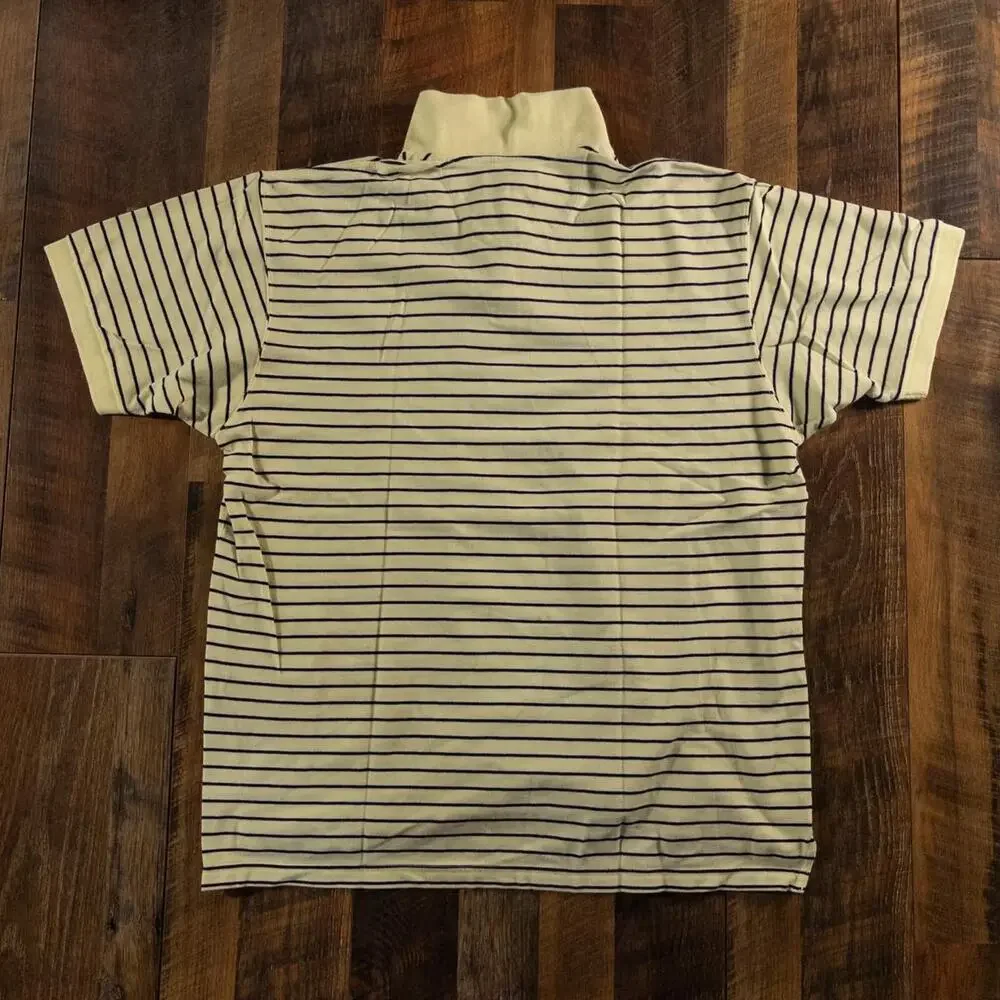 Vintage 90s Chaps Ralph Lauren Yellow Navy Striped Polo Shirt Men's XXL